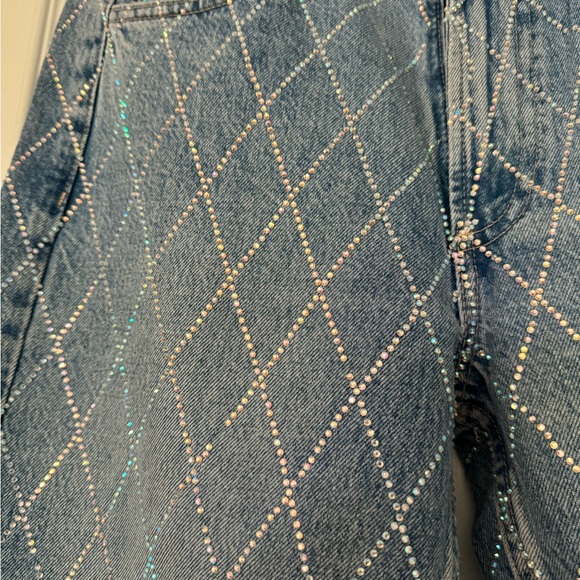 Zara Rhinestone High Rise Jeans - Picture 6 of 9